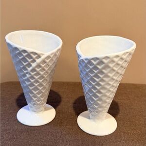 Elegant White Ceramic Cone Vases